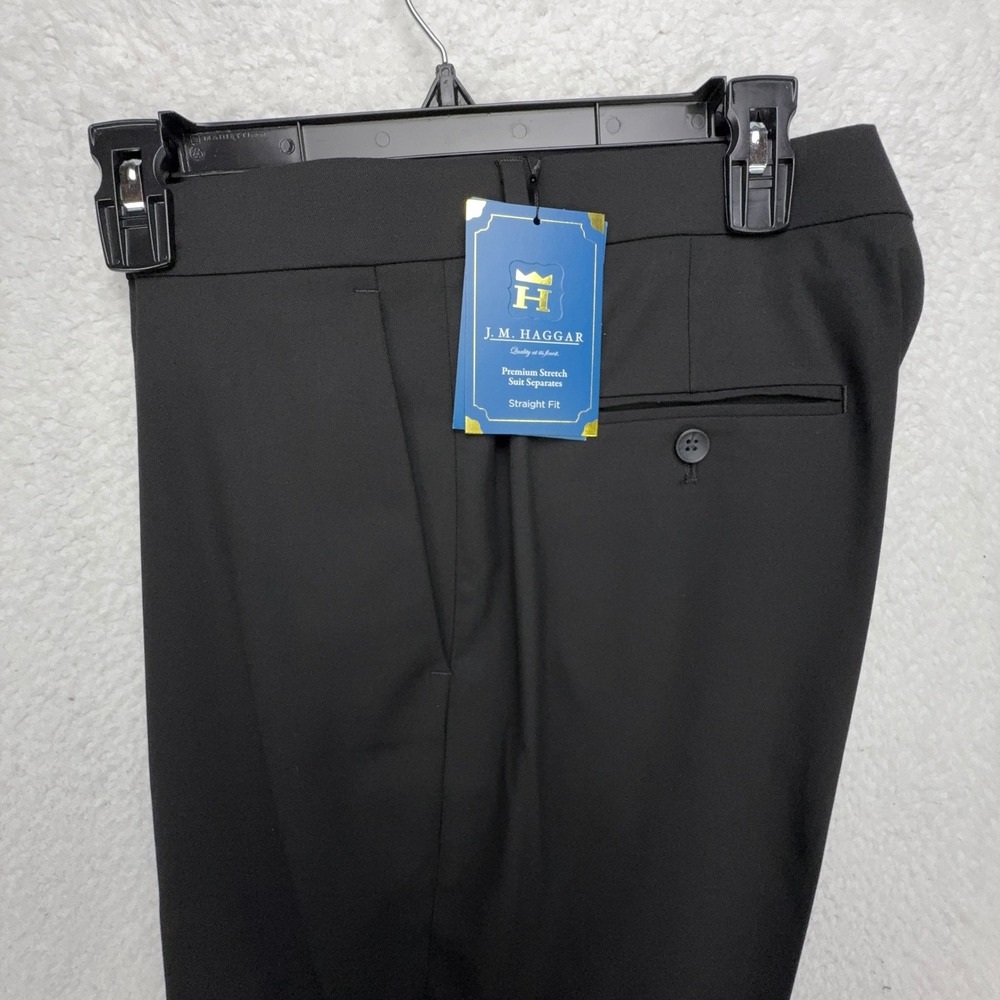 J.M. Haggar Premium‎ Stretch Suit Separates Straight Fit Pants Black 38x32